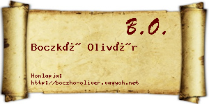 Boczkó Olivér névjegykártya